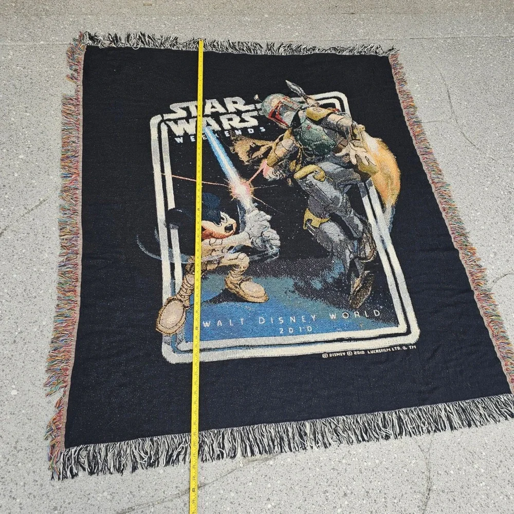 Disney Star Wars‎ Weekends 2010 Boba Fett Mickey Woven Throw Blanket 62x53
